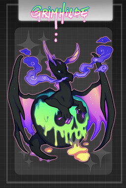 ambiguous_gender black_body blue_eyes claws feral horn membrane_(anatomy) membranous_wings purple_claws purple_spikes smoke smoke_from_nose snout solo spiked_tail spikes spikes_(anatomy) tail wings spiderbitten nintendo pokemon generation_8_pokemon gigantamax_flapple gigantamax_pokemon pokemon_(species) 2022 digital_drawing_(artwork) digital_media_(artwork) hi_res shaded