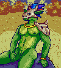 animal_genitalia anthro barazoku bone bone_mask bracelet genital_slit genitals green_body jewelry looking_at_viewer male mask muscular necklace nipple_piercing nipples nude outside piercing skull skull_mask solo yellow_eyes akadthefox terraria witch_doctor_(terraria) lihzahrd reptile scalie digital_media_(artwork) pixel_(artwork)