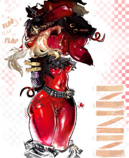 anthro armor barbell_piercing belly_tattoo belt biker biker_jacket black_clothing black_jacket black_tears black_topwear blonde_hair blush blush_lines bodily_fluids bottomwear bottomwear_down brand branded breasts bubble checkered checkered_background climbing climbing_on_another clothed clothing corkscrew_tail crop_top cum cum_bubble cum_dripping_from_face cum_dripping_from_mouth cum_in_mouth cum_in_nose cum_inside cum_on_face cum_on_shirt curled_tail dominant dominant_male dripping_vulva duct_tape duo fellatio female four_pointed_star fur_collar genital_fluids genitals grey_clothing grey_shirt grey_topwear hair headgear heart_symbol helmet irrumatio jacket larger_female larger_sub long_hair makeup male male/female mascara navel onomatopoeia oral pants pants_down partially_clothed pattern_background penile penis penis_in_mouth pickelhaube piercing plap ponytail red_body red_skin restrained restraints running_makeup running_mascara saliva saliva_on_face saliva_on_penis saliva_string sex shirt side_ponytail simple_background size_difference slave smaller_male snout sound_effects spades_(suit) standing standing_sex straps submissive submissive_female suit_symbol sweat sweatdrop tail tape tattoo text thick_thighs topwear torn_clothing torn_shirt torn_topwear tusks under_boob underboob_tattoo vaginal_fluids vaginal_fluids_on_leg vulva white_background bracketsxxx luciana_de_montefio mammal suid suine sus_(pig) wild_boar clip_studio_paint_(artwork) digital_media_(artwork) english_text hi_res photo_manipulation screentone signature