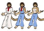anthro blue_clothing brown_hair clothed clothing fur hair male nipples solo white_clothing sjevi eurovision_song_contest cougar felid feline mammal digital_drawing_(artwork) digital_media_(artwork)