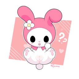 anus black_eyes blush butt chibi clothing female feral flower_accessory fur genitals hand_on_face headgear headwear heart_symbol hood open_mouth pawpads pink_clothing pink_headwear pink_hood pink_pawpads plump_labia presenting presenting_hindquarters presenting_vulva question_mark scut_tail short_tail simple_background smile solo spread_legs spreading tail vulva white_body white_fur zyuuniie onegai_my_melody sanrio my_melody lagomorph leporid mammal rabbit 1:1 2025 colored digital_drawing_(artwork) digital_media_(artwork) hi_res