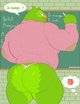 anthro barazoku beak belt big_butt big_muscles bottomwear bubble_butt butt chalk chalkboard classroom clothed clothing dialogue dress_shirt emoji eyewear feathers food fruit glasses heart_clothing heart_symbol heart_thong heart_underwear holding_object huge_butt huge_muscles huge_thighs inside looking_at_viewer looking_back looking_back_at_viewer male mascot musclegut muscular muscular_anthro muscular_male offscreen_character open_mouth open_smile pattern_clothing pattern_thong pattern_underwear peach_(fruit) plant rear_view school shirt smile solo standing talking_to_viewer teacher text thick_arms thick_thighs thong thought_bubble tight_clothing topwear tuft underwear wall_(structure) tylerstark duolingo duo_(duolingo) avian bird owl 2025 absurd_res english_text french_text hi_res