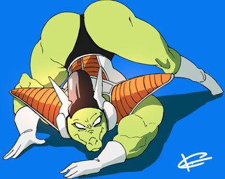 4_fingers anthro armor ass_up big_butt biped black_clothing black_eyes black_leotard blue_background boots butt clothed clothed_anthro clothed_male clothing fingers footwear gloves green_body handwear headgear helmet leotard looking_at_viewer male male_anthro mouth_closed multicolored_armor muscular muscular_anthro muscular_male orange_armor shoes simple_background solo white_armor white_boots white_clothing white_footwear white_gloves white_handwear crimenes dragon_ball blueberry_(dragon_ball) alien blueberry's_race reptile scalie 2026 digital_drawing_(artwork) digital_media_(artwork) hi_res signature