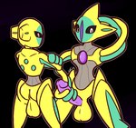 2024 arm_on_head balls big_balls big_penis black_background black_sclera butt crossed_arms deoxys duo front_view generation_3_pokemon genitals glans grey_body handjob hi_res huge_balls huge_penis humanoid legendary_pokemon looking_back nintendo not_furry nude penile penis perineum pokemon pokemon_(species) pupils purple_body purple_glans purple_penis rear_view sex shiny_pokemon simple_background tentacle_arms ultilix white_eyes yellow_balls yellow_body yellow_perineum