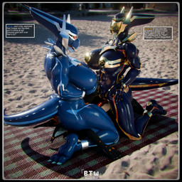 anthro asteria_(beanthewaif) beanthewaif black_border bodily_fluids border cunnilingus dominant dominant_female facesitting female female_dominating_male group male male/female oral pinned pinned_to_ground sex sitting sitting_on_another size_difference submissive submissive_male sweat sylvia_(beanthewaif) text trio vaginal okamical_(modeler) nintendo pokemon riley_collins(asrielth3f0x) canid canine dialga fox generation_4_pokemon legendary_pokemon mammal pokemon_(species) vulper 1:1 3d_(artwork) absurd_res blender_(artwork) digital_media_(artwork) english_text hi_res sibling_(lore) sister_(lore)
