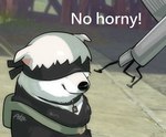 ambiguous_gender backpack black_blindfold black_body black_fur black_nose blindfold duo ears_down feral floppy_ears fur gesture hair hand_gesture multicolored_body multicolored_fur no_horny pivoted_ears pointing white_body white_fur missaka dogelore nier_automata platinumgames cheems pod_042 yorha_9s canid canine canis domestic_dog mammal 2022 meme signature