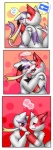 abstract_background anthro directional_arrow duo eyes_closed female heart_symbol kissing love male male/female red_eyes romantic romantic_couple tail tongue tongue_out box_xod nintendo pokemon generation_3_pokemon generation_5_pokemon mienshao pokemon_(species) zangoose comic