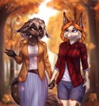 anthro duo female female/female hand_holding conditional_dnp shirsha saoirse_(allen_fuller) vaylee domestic_cat felid feline felis lynx mammal hi_res