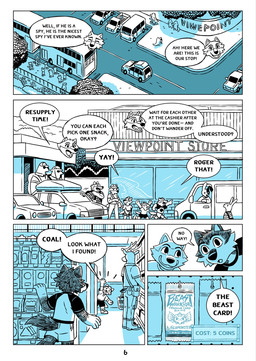 anthro bottomwear brick car card_pack clothing dialogue eyewear female hat headgear headwear male pants shelf shirt short smile store sunglasses text topwear vehicle young saran_kit aquatic canid canine canis lagomorph leporid mammal pinniped rabbit seal wolf comic english_text hi_res brother_(lore) brothers_(lore) sibling_(lore)