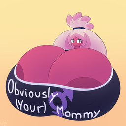 accessory big_breasts bra breasts clothing female gender_symbol grey_eyes hair hair_accessory hairband hyper intersex_symbol pink_body pink_hair solo sports_bra symbol underwear kespuzzuo nintendo pokemon generation_9_pokemon pokemon_(species) tinkaton 1:1 2026 hi_res intersex_(lore)