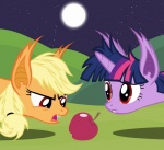 apple applejack_(mlp) bat blonde_hair equine female friendship_is_magic fruit fur hair horn horse magister39 mammal moon my_little_pony orange_fur pegasus pointy_ears pony purple_fur red_eyes stare teeth twilight_sparkle_(mlp) unicorn vampire wings
Rating: Safe
Score: 8
User: HeavenilyApple
Date: February 13, 2014