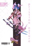 anthro asian_clothing blue_hair boots cherry cherry_blossom clothing collar east_asian_clothing female flower food footwear fruit future hair hoodie horn jacket japanese_clothing katana legwear magazine magic melee_weapon nature pink_eyes plant prunus_(flower) ribbons samurai shoes solo spiked_collar spikes stockings sword tape tight_clothing topwear warrior weapon liloli_(artist) avian bird mammal mouse murid murine rodent absurd_res cover hi_res