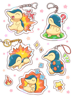 acrylic_(material) ambiguous_gender cosmic_background emanata eyes_closed feral fire grass keychain multicolored_body open_mouth plant question_mark sleeping solo sound_effects sparkles star starry_background tongue two_tone_body vowelless vowelless_sound_effect zzz nekogyo122 nintendo pokemon cyndaquil generation_2_pokemon pokemon_(species) 2025 3:4 absurd_res hi_res