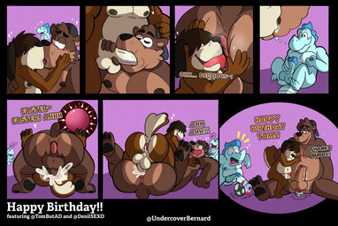anal anal_penetration anthro anus blush bodily_fluids butt cuckold cum cum_in_ass cum_inside cumshot dialogue duo egg ejaculation erect_nipples fellatio french_kissing fucked_silly genital_fluids genitals group happy_birthday heart_symbol impregnation kissing lactating making_out male male/male nipple_fetish nipple_play nipple_suck nipples nude oral oviposition ovum penetration penile penile_penetration penis_in_ass plap pregnant pregnant_anthro pregnant_male rimming rimming_male sex size_difference small_top_big_bottom sperm_cell sucking sweat text trio versatile undercoverbernard bernard_(undercoverbernard) denil tomoso bear canid canine canis crocodile crocodilian domestic_dog mammal molosser mountain_dog reptile saint_bernard scalie ursine absurd_res comic english_text hi_res