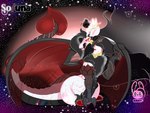ahoge black_body black_hair black_hole black_sclera claws cosmic_background curvy_figure fangs female feral forked_tongue glowing glowing_eyes gradient_hair hair hooves horn ink iredescent_body iridescent_horn iridescent_scales long_hair long_tail multi_eye pseudo_hair red_eyes scales smoke smoke_hair so/una_(succubusbnny) solo space spade_tipped_tail spikes_anatomy star tail teeth text thick_tail tongue tongue_out voluptuous white_body succubusbnny mythology dragon mythological_creature mythological_scalie scalie absurd_res english_text hi_res