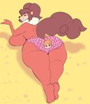 absurd_res anthro big_breasts big_butt breasts butt chimchar clothing female generation_4_pokemon generation_5_pokemon hair hi_res huge_breasts jillian_(aj_the_flygon) looking_at_viewer nintendo pokebii pokemon pokemon_(species) red_eyes red_hair simisear solo underwear wide_hips