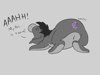 ambiguous_gender black_mane buttplug dialogue eyes_closed feral grey_body mane open_mouth plug_(sex_toy) plush_stuffing plushie plushie_gore plushophilia quadruped ripping ripping_sound_effect seam_(sewing) sex_toy solo stitch_(sewing) tailless teeth nakeddonkeygirl disney winnie_the_pooh_(franchise) eeyore animate_inanimate asinus donkey equid equine living_plushie mammal 2022 digital_drawing_(artwork) digital_media_(artwork) hi_res