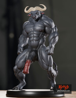 abs animal_genitalia animal_penis anthro balls big_penis black_nipples equine_genitalia equine_penis eyebrows fingers fur genitals hand_on_leg hand_on_own_leg hand_on_own_thigh hand_on_thigh hooves horn male mouth_closed muscular muscular_anthro muscular_male nipples nude_anthro nude_male pecs penis solo vein veiny_penis gibly disney zootopia chief_bogo buffalo 2021 digital_media_(artwork) hi_res