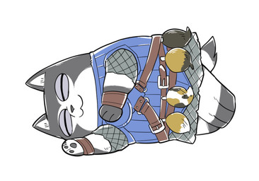 anthro armor belt chainmail clothing eyes_closed female fur lying on_side pawpads severed_body_part severed_tail simple_background sleeping solo wristband harefurahoroni armello league_of_geeks magna_(armello) canid canine canis mammal wolf digital_media_(artwork)