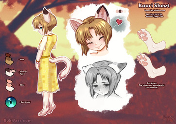 animal_ears bracelet brown_hair claws clothed clothed_female clothed_humanoid clothing color_swatch dipstick_ears ear_markings eyes_closed female female_humanoid fur green_eyes hair happy heart_symbol jewelry light_body light_skin multicolored_ears narrowed_eyes outline pawpads paws pink_pawpads retractable_claws sad smile tail text toe_claws white_body white_fur white_outline rukifox animal_humanoid humanoid hybrid_humanoid kirin'ku_species 2024 artist_name dated english_text model_sheet url