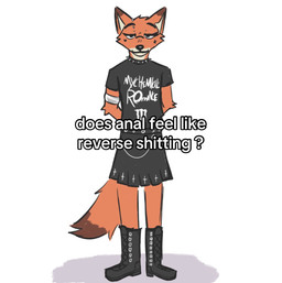 ambiguous_gender anthro black_nose body_writing boots bottomwear brown_body brown_ear_tips brown_fur brown_tail_tip clothing collar dipstick_ears dipstick_tail ear_markings eyebrow_piercing eyeliner facial_piercing footwear fur hands_behind_back humor logo_on_clothing logo_on_shirt logo_on_topwear looking_at_viewer makeup markings multicolored_ears orange_body orange_fur orange_tail piercing shadow shitpost shoes simple_background skirt solo spiked_collar spikes standing suggestive_text tail tail_markings tan_body tan_fur tan_inner_ear text wearing_collar white_background dolceclaws my_chemical_romance canid canine fox mammal digital_drawing_(artwork) digital_media_(artwork) english_description english_text hi_res meme