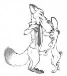 2015 anthro bottomless canid canine clothed clothing digital_drawing_(artwork) digital_media_(artwork) digitigrade disney duo erection female flat_chested foreskin fox fur genitals greyscale hi_res humanoid_genitalia humanoid_penis imminent_sex interspecies judy_hopps lagomorph larger_male leporid line_art looking_at_genitalia looking_at_penis male male/female mammal monochrome necktie nick_wilde nude partially_retracted_foreskin penis penis_awe predator/prey rabbit red_fox shirt simple_background size_difference sketch smaller_female tongue tongue_out topwear true_fox undressing white_background zaush zootopia
