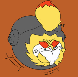 air_inflation anthro belly belly_expansion big_belly big_breasts big_butt black_body body_inflation breast_expansion breasts brown_background butt butt_expansion dipstick_tail ear_tuft expansion female floating huge_belly huge_breasts huge_butt hyper hyper_belly hyper_breasts hyper_butt hyper_inflation immobile inflation markings motion_lines multicolored_body object_in_tail orange_eyes orange_nose orange_tail_tip simple_background solo spherical_inflation stick stick_in_tail tail tail_markings tuft two_tone_body yellow_body yellow_ears yellow_tail kikyu reathe third-party_edit nintendo pokemon braixen canid canine fox generation_6_pokemon mammal pokemon_(species) 2022 absurd_res color_edit colored digital_media_(artwork) flat_colors hi_res