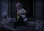 anthro areola big_breasts breasts clothing female legwear night nipples outside sitting solo stairs thigh_highs tombstone undercut hellbridge friendship_is_magic hasbro my_little_pony fluttergoth fluttershy_(mlp) equid mammal 3d_(artwork) digital_media_(artwork) hi_res