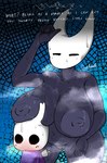 2_horns anthro areola big_breasts black_eyes blush bodily_fluids boob_hat breast_on_head breasts duo eyes_closed female genitals horn male musk nipples nude pussy size_difference sniffing speech_bubble steam sweat text glock_reveretta hollow_knight team_cherry hornet_(hollow_knight) the_knight_(hollow_knight) arthropod insect vessel_(species) english_text hi_res nonbinary_(lore) stepsibling_(lore) stepsister_(lore)