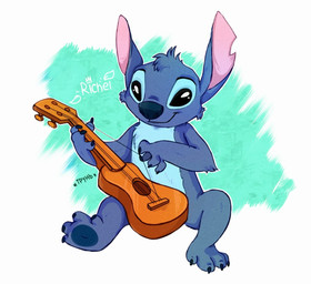 4_fingers 4_toes ambiguous_gender black_eyes blue_body blue_claws blue_fur blue_nose blue_pawpads cheek_tuft chest_tuft claws facial_tuft feet fingers fur head_tuft holding_musical_instrument holding_object lute musical_instrument notched_ear pawpads plucked_string_instrument sitting smile solo sound_effects string_instrument text toes tuft ukulele richel disney lilo_and_stitch stitch_(lilo_and_stitch) alien experiment_(lilo_and_stitch) 2020 russian_text male_(lore)