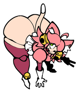 accessory animal_ears antenna_hair bell bent_over big_butt bottomwear breasts butt cat_tail clothed clothing dipstick_tail fangs female female_humanoid frilly frilly_bottomwear frilly_clothing frilly_skirt gesture gloves green_eyes hair hair_accessory hand_gesture handwear huge_butt huge_hips inner_ear_fluff jewelry legwear markings medium_breasts necklace no_underwear one_eye_closed open_mouth open_smile pink_clothing pink_hair puffy_sleeves skirt smile solo tail tail_markings teeth thick_thighs thigh_highs tongue tuft v_sign white_clothing wide_hips wink nanodude78 deltarune undertale_(series) mad_mew_mew mew_mew_(undertale) pink_(deltarune) animal_humanoid felid felid_humanoid feline feline_humanoid humanoid mammal mammal_humanoid 2026 digital_drawing_(artwork) digital_media_(artwork)