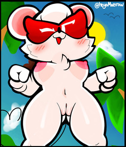 anthro anthrofied areola black_border black_nose blush blush_lines border breasts butt butt_from_the_front cheek_tuft eyelashes facial_tuft female front_view genitals looking_at_viewer low-angle_view mask medium_breasts navel nipples nude one_eye_closed open_mouth open_smile pink_areola pink_nipples red_mask smile solo thick_thighs tuft vulva white_eyes wide_hips wink winking_at_viewer heyomaerow mario_bros nintendo paper_mario ms._mowz mammal mouse murid murine rodent hi_res
