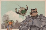 ^_^ anthro armor backpack exhausted eyes_closed group headgear helmet knight machine male necktie pack post-apocalyptic power_armor ruins smile squire tired vault_suit warrior redic-nomad fallout microsoft brotherhood_of_steel_(fallout) ed-e_(fallout) canid canine eyebot eyebot_(fallout) fox mammal procyonid raccoon robot 2011