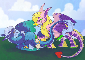anus belly big_belly blush bodily_fluids butt claws cum cum_inside duo egg erection female feral fur genital_fluids genitals male male/female nude open_mouth oviposition pregnant pregnant_female presenting simple_background smile tail tongue tongue_out vaginal vulva wings infernette european_mythology mythology dragon mythological_creature mythological_scalie scalie western_dragon 2025 digital_media_(artwork)