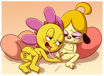 after_cunnilingus after_oral after_vaginal anthro anus bedroom_eyes blush bodily_fluids duo feet female female/female flower heart_pillow masturbation narrowed_eyes nipples nude open_mouth pillow plant saliva saliva_on_tongue saliva_on_vulva saliva_string seductive young young_female polygon5 parappa_the_rapper sony_corporation sony_interactive_entertainment pinto_rappa sunny_funny canid canine canis domestic_dog elemental_creature elemental_humanoid flora_fauna flower_creature flower_humanoid humanoid mammal plant_humanoid