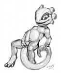 anthro anus balls claws erection genitals horn looking_at_viewer male non-mammal_balls nude open_mouth penis presenting scales simple_background smile solo spread_legs spreading tapering_penis scritt playtonic_games yooka-laylee yooka chameleon lizard reptile scalie 2015 greyscale hi_res monochrome