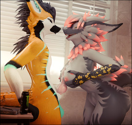 animal_genitalia animal_penis anthro big_breasts black_border blush bodily_fluids border breast_play breasts canine_genitalia canine_penis cum cum_drip cum_in_mouth cum_inside dripping duo erection exposed_breasts female female_anthro fur genital_fluids genitals hand_on_breast holding_breast huge_breasts leaking_cum licking looking_at_another looking_at_partner looking_pleasured male male/female nipples nude open_mouth open_smile oral orange_body orange_fur orgasm penile penis saliva saliva_drip saliva_on_tongue saliva_string sex smile titfuck tongue tongue_out lill_esp lill_espion canid canine fox mammal nardoragon rexouium 3d_(artwork) absurd_res blender_(artwork) digital_media_(artwork) hi_res