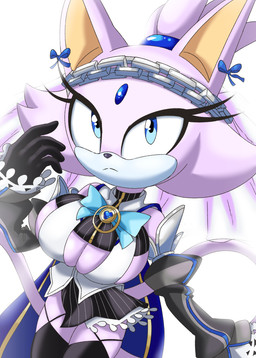 anthro big_breasts blue_eyes breasts clothing cosplay female forehead_gem gem gloves handwear looking_up pink_body simple_background solo tail white_background shinmayjay hololive hololive_en sega sonic_the_hedgehog_(series) vtuber blaze_the_cat ouro_kronii domestic_cat felid feline felis mammal 2024 digital_media_(artwork) hi_res