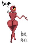 anthro butt looking_at_viewer looking_back male nude presenting seductive showing_butt solo b.d.a.r. helluva_boss crimson_(helluva_boss) demon demon_humanoid humanoid imp 2:3 absurd_res hi_res