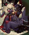 1_eye 3_toes 4_fingers ahegao anthro arm_grab bell bell_collar belt_collar big_dom_small_sub black_body black_cum black_nose black_skin blush bodily_fluids breasts butt butt_grab cape chain chain_leash clothing collar colored_cum crown cum dominant dominant_male duo feet female fingers fist from_front_position fur genital_fluids genitals gold_(metal) gold_chain grey_body grin hair hand_on_butt headgear heart_eyes heart_pawpads heart_symbol larger_male leash leather leather_collar looking_pleasured lying male male/female missionary_position mostly_nude mostly_offscreen_character multicolored_eyes nipples on_back open_mouth outside pawpads penetration penile penile_penetration penis penis_in_pussy pinned pupils pussy questionable_consent red_clothing red_nipples red_sclera saliva saliva_string sex short_hair size_difference slit_pupils small_breasts smaller_female smile submissive submissive_female tears toes unusual_bodily_fluids unusual_cum unusual_genital_fluids vaginal vaginal_penetration white_hair wool_(fur) pinkrefrige cult_of_the_lamb massive_monster_(studio) lamb_(cult_of_the_lamb) red_crown_(cult_of_the_lamb) the_one_who_waits bovid caprine demon mammal sheep 2022 hi_res portrait shaded signature soft_shading three-quarter_portrait