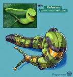 2024 ambiguous_gender armor english_text eyestalks feral gastropod green_body green_shell_semi-slug halo_(series) headgear helmet hi_res machine master_chief microsoft mollusk rappenem reference_image robot semi-slug solo species_name text xbox_game_studios