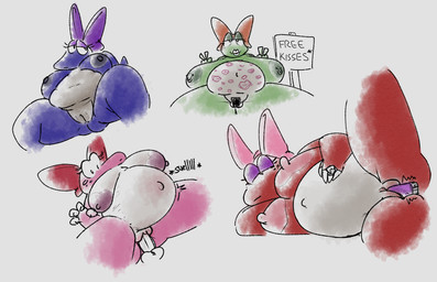anthro belly big_belly big_breasts blue_body bodily_fluids bow_ribbon breasts clitoris cum cum_inflation cum_inside dark_nipples dildo dildo_in_vagina dildo_insertion female free_use genital_fluids genitals green_body group inflation kiss_mark lying male male/female nipple_piercing nipples on_side overweight overweight_anthro overweight_female penetration penile penile_penetration penis penis_in_vagina piercing pink_body plump_labia pussy_tape red_body sagging_breasts sex_toy sex_toy_in_vagina sex_toy_insertion spread_legs spreading tape thick_thighs vaginal vaginal_penetration vulva berifakku mario_bros nintendo birdo_(character) birdo absurd_res hi_res