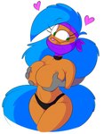 accessory anthro bdsm big_hair black_clothing black_underwear blue_hair bondage bound breast_grab breasts clothing disembodied_hand female gag gagged hair hand_on_breast hands_behind_back headband kerchief underwear tempson harriet_(tempson) eulipotyphlan hedgehog mammal absurd_res hi_res