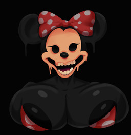 accessory anthro big_breasts black_body bow_ribbon breasts clothing creepy_face eyeless female hair_accessory hair_bow hair_ribbon huge_breasts ribbons solo topwear rabbit5gamer disney five_nights_at_treasure_island impurity_(fnati) minnie_mouse mammal monster mouse murid murine rodent hi_res