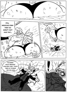 anthro avian_caruncle back_wings beak big_butt butt butt_crater butt_crush clothed clothed_anthro clothed_male clothing comb_(anatomy) cracked_ground crater dialogue duo dust feathers fully_clothed fully_clothed_anthro fully_clothed_male head_crest huge_butt larger_anthro larger_male male muffled_speech obese obese_male overweight overweight_male sharp_teeth size_difference speech_bubble standing_over sumo sumo_wrestler tail tail_feathers teeth text thong underwear wings reagan700 crytus_(character) taiho avian bat bird chicken galliform mammal phasianid 2020 black_and_white comic english_text hi_res monochrome