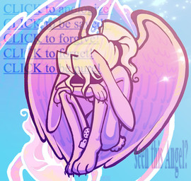 anthro chastity_cage chastity_cage_only chastity_device chastity_device_only curled_up feathered_wings feathers feminization fetal_pose hair lock male nude pannacotta_fugo_(werehouse) ponytail shadow_face slumped solo wearing_chastity_cage wearing_chastity_device wings werehouse angel lagomorph leporid mammal rabbit absurd_res hi_res trans_(lore) trans_woman_(lore)
