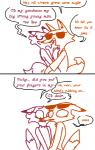 accidental_incest_(lore) anthro canid canine color_coded color_coded_text comic dialogue disney english_text eyewear female fox incest_(lore) interrupted_speech laugh male mammal mother_(lore) mother_and_child_(lore) mother_and_son_(lore) mrs._wilde mrs._wilde_(weaver) name_drop name_in_dialogue nick_wilde omg parent_(lore) parent_and_child_(lore) parent_and_son_(lore) partial_speech_bubble red_fox simple_background son_(lore) speech_bubble sunglasses talking_to_another text the_weaver true_fox white_background zootopia