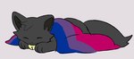 ambiguous_gender bedding bell bisexual_pride_colors blanket eyes_closed feral lgbt_pride pink_background pride_color_blanket pride_colors simple_background sleeping smile solo bloowolfy domestic_cat felid feline felis mammal 2024 hi_res