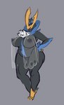 anthro anthrofied big_breasts blue_eyes breasts female genitals grey_background hand_on_hip horn nipples non-mammal_breasts non-mammal_nipples pokemorph pussy simple_background slightly_chubby solo thick_thighs wide_hips liveforthefunk nintendo pokemon avian empoleon generation_4_pokemon pokemon_(species) hi_res