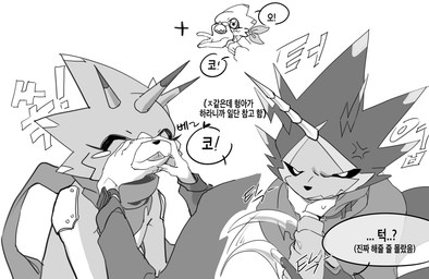 anthro blep blush cape clothing cross-popping_vein evolutionary_family horn male scarf smile tongue tongue_out tsundere dokk_q bandai_namco digimon snoot_challenge betelgammamon digimon_(species) gulusgammamon scalie hi_res meme monochrome